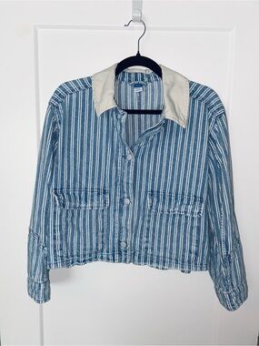 Old Navy Stripe Denim Jacket